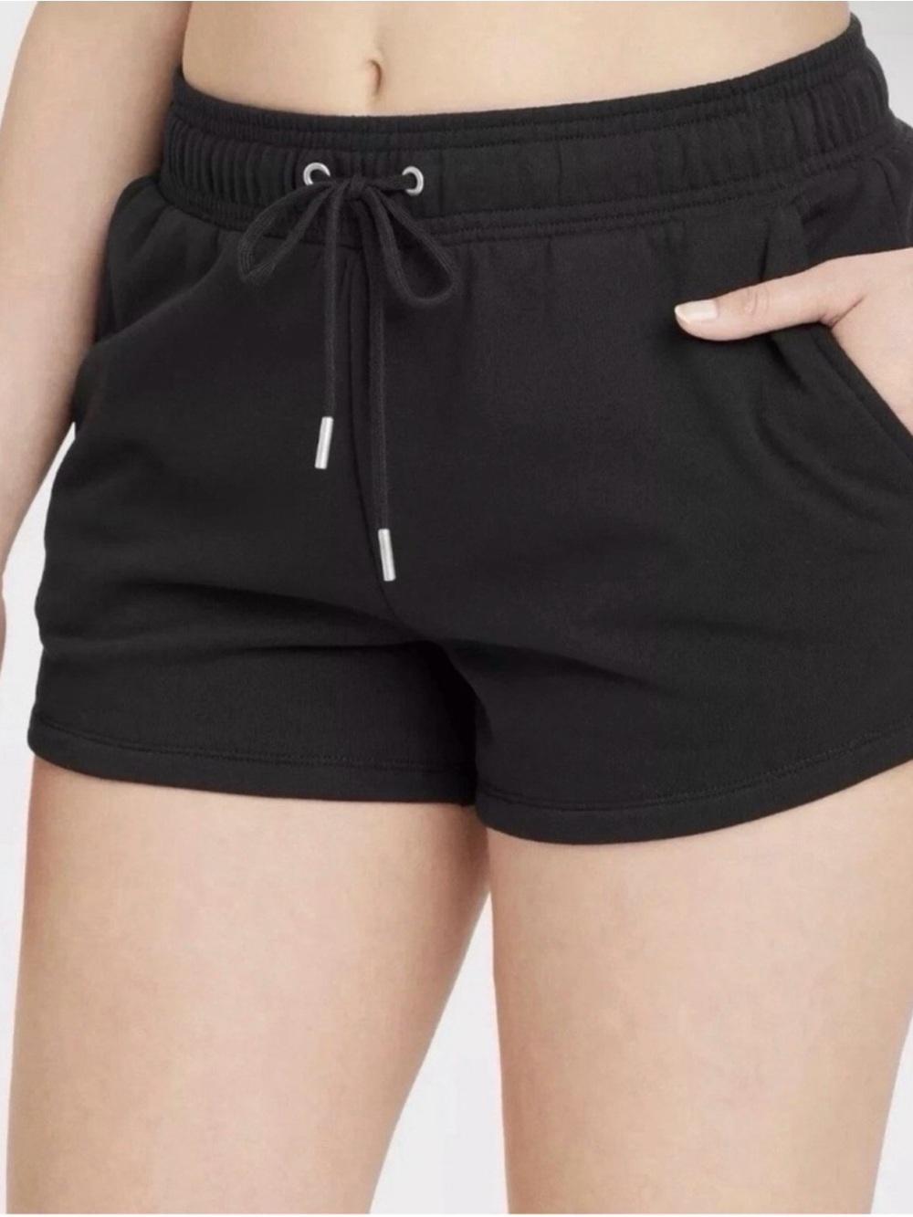 Auden Black Elastic Drawstring Athletic Shorts